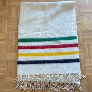 HBC Colourful Striped Wool Blanket with Fringe